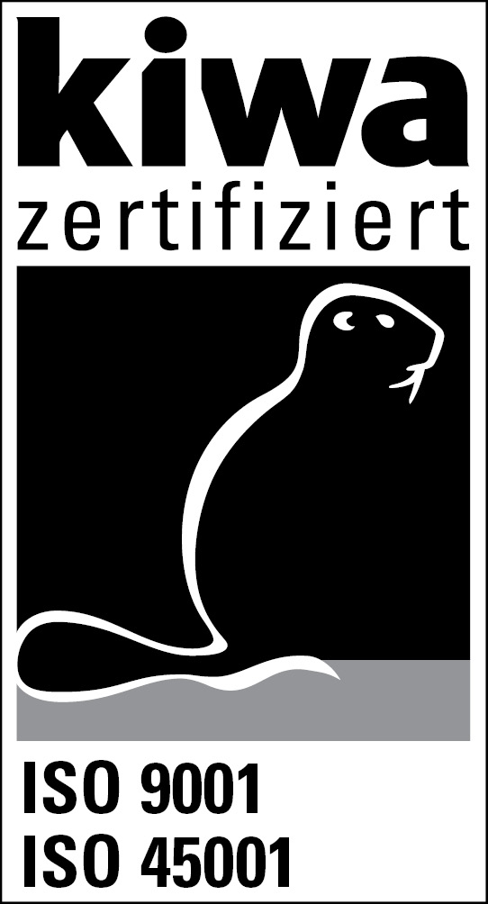 Kiwa Logo Zertifikate ISO 9001 und ISO 45001